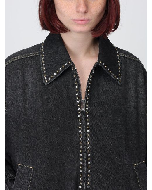 Versace Black Rhinestone Denim Jacket
