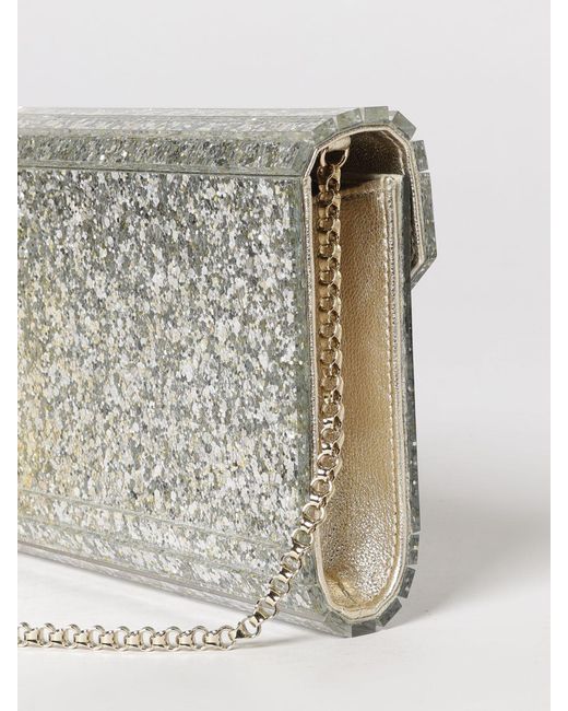 Jimmy Choo Gray Candy Glitter Resin Clutch Bag