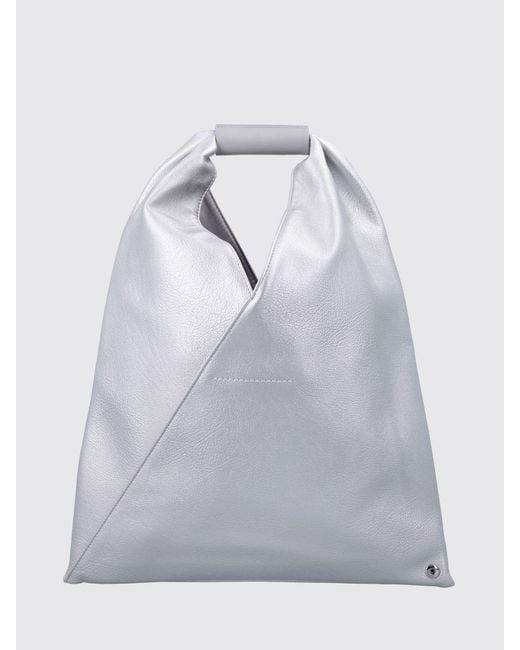 MM6 by Maison Margiela Gray Faux Leather Japanese Bag