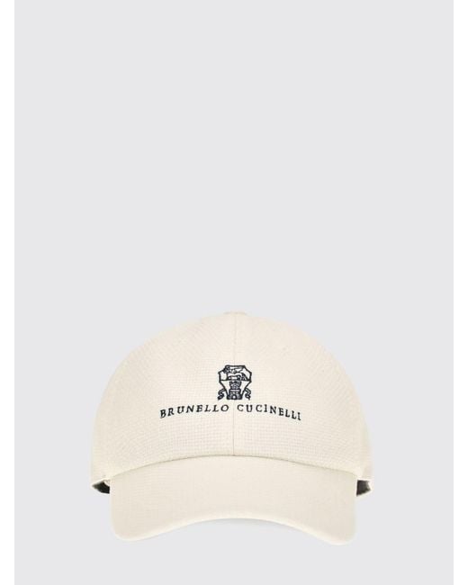 Brunello Cucinelli Natural Linen Blend Baseball Cap for men