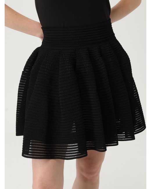 Alaïa Black Textured Woven Mini Skirt Elasticated Waistband Comfortable And Stylish
