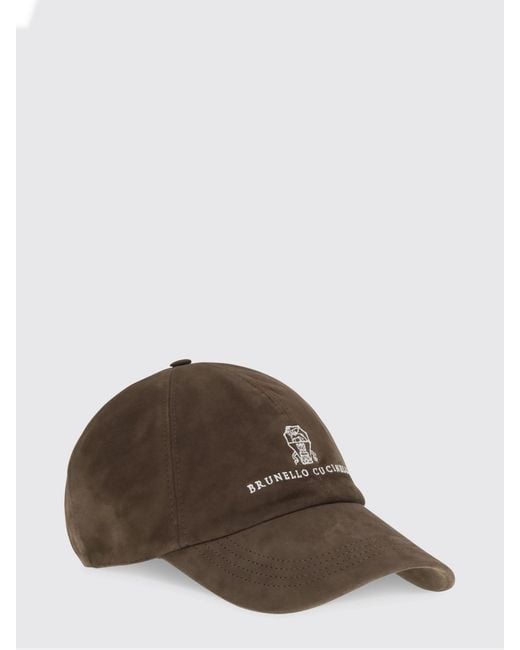 Brunello Cucinelli Brown Nubuck Hat for men