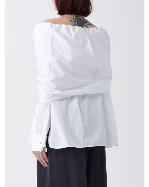 Max Mara White Cotton Poplin Blouse