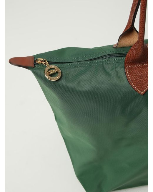 Longchamp Green Le Pliage Recycled Nylon And Leather Bag