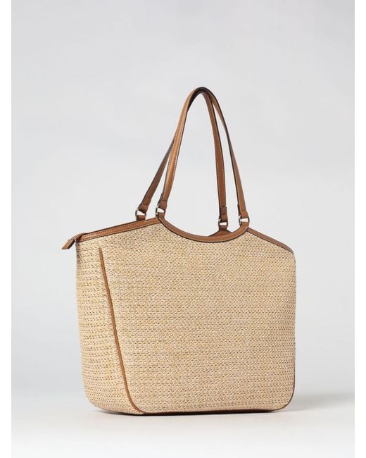 Liu Jo Natural Raffia Bag With Logo