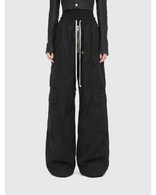 Rick Owens Black Jumbo Belas Cotton Trousers