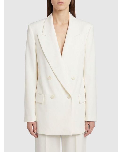 Joseph White Double-Breasted Crepe Blazer
