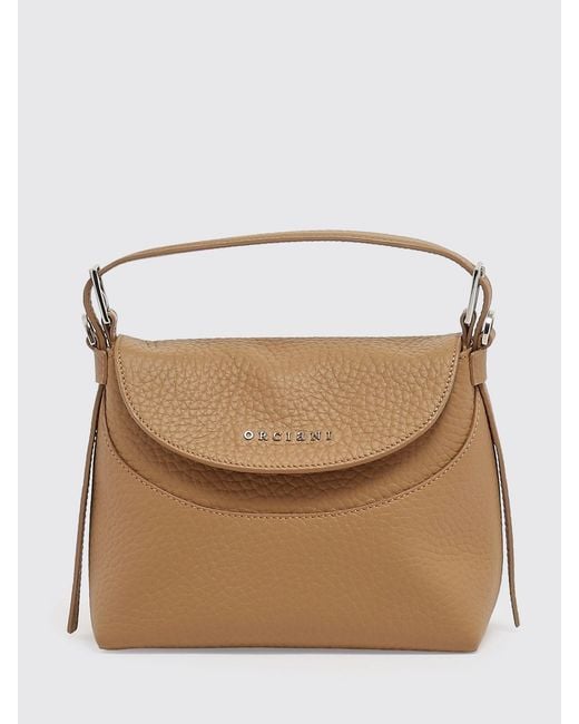 Orciani Natural Hammered Leather Nana Bag