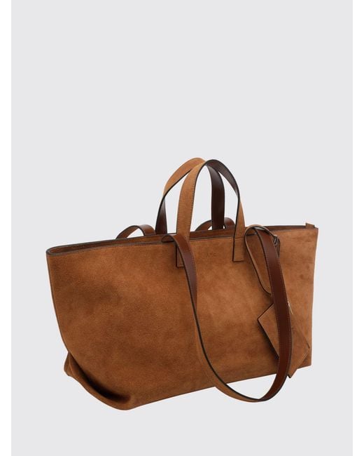 A.P.C. Brown Le Drummer Large Suede Tote Bag With Four Handles