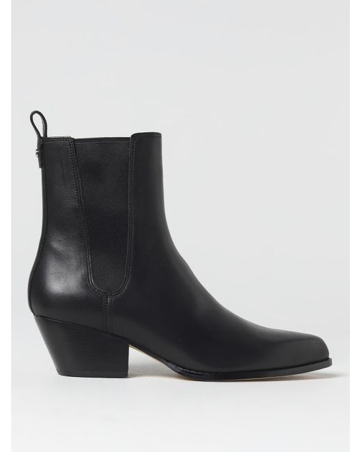 Michael Kors Black Kinlee Leather Ankle Boots With Monogram