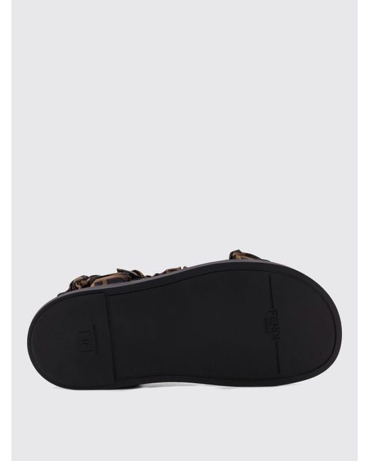 Fendi Black Flat Sandals