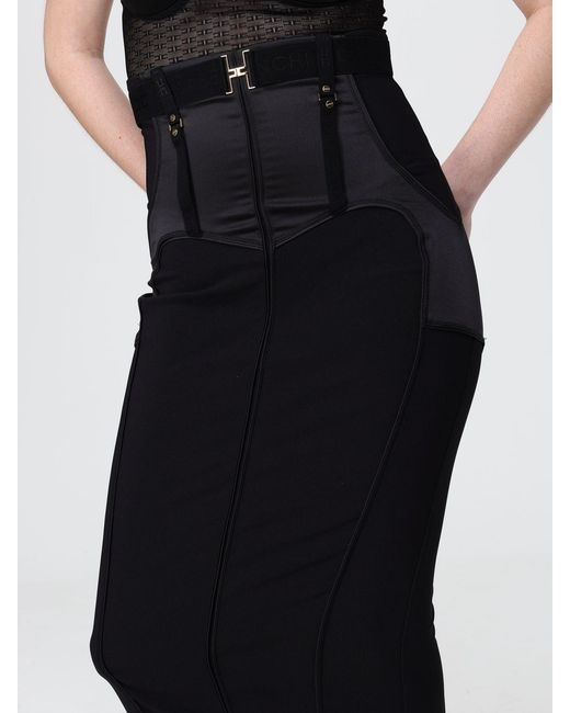 Elisabetta Franchi Black Jersey Midi Skirt