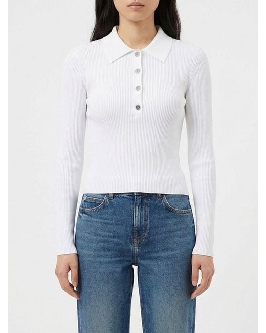 Michael Kors White Viscose Knit Polo Shirt