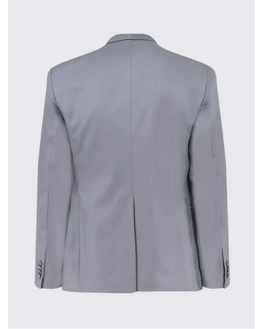 Tagliatore Gray Double-Breasted Virgin Wool Blazer for men