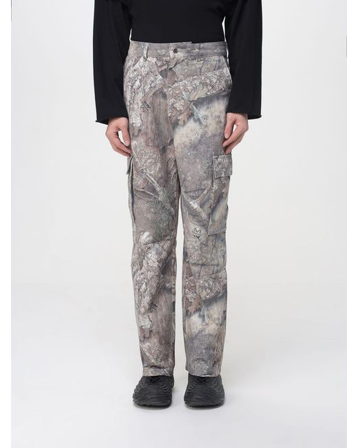Represent Black Camouflage Print Cotton Cargo Pants for men