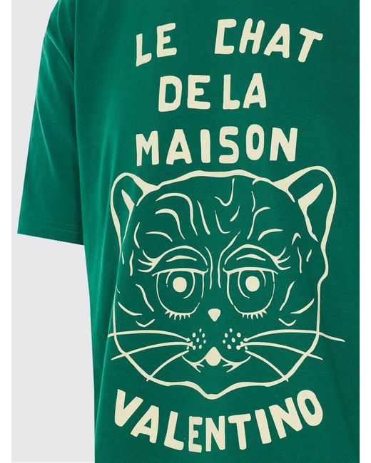 Valentino Green Printed Cotton Crew Neck T-Shirt for men