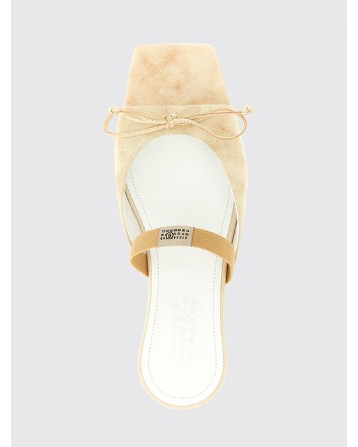 MM6 by Maison Margiela White Leather Sandals