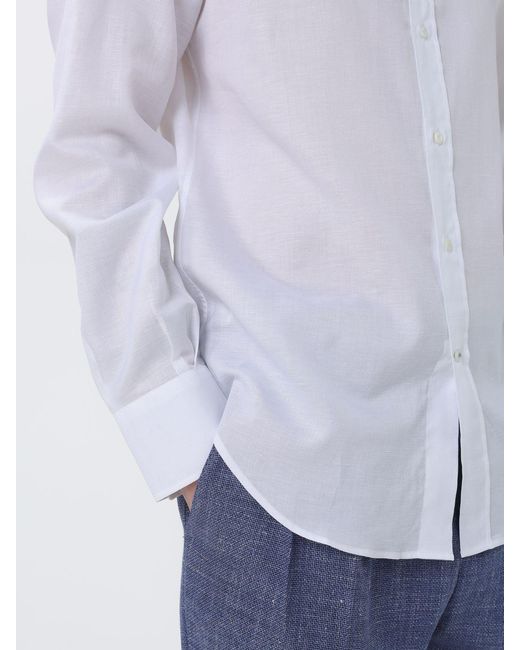 Brunello Cucinelli White Classic Cotton Shirt for men