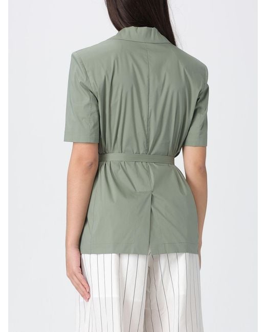 Liu Jo Green Cotton Blend Jacket With Belt