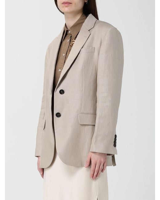 Brunello Cucinelli Natural Linen Single-Breasted Blazer