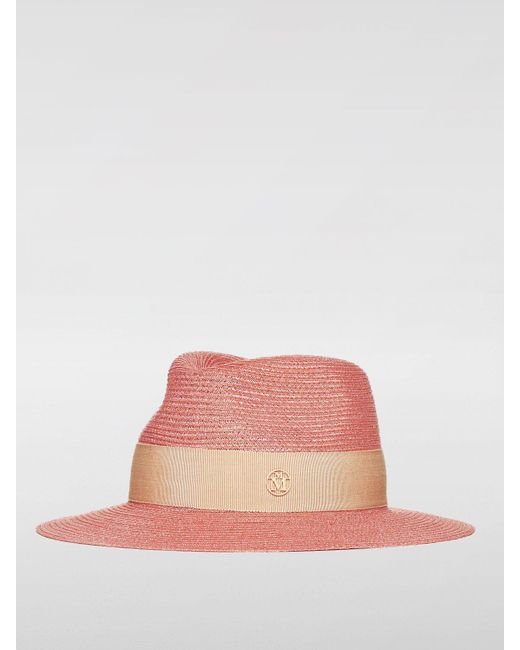 Cappello Fedora Henrietta in canapa di Maison Michel in Pink