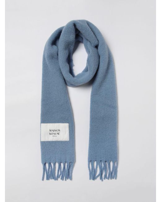 Maison Kitsuné Blue Maison Kitsun&Eacute Scarf for men