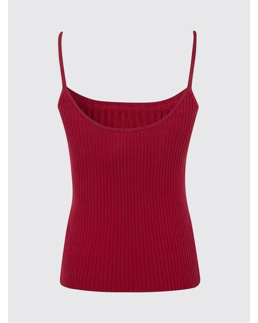 Courreges Red Courr&Egrave	Ges Ribbed Jersey Tank Top