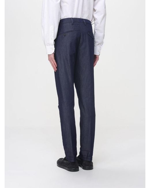 Dondup Blue Cotton Tailored Trousers for men
