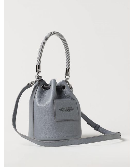 Marc Jacobs White The Bucket Bag In Grained Leather