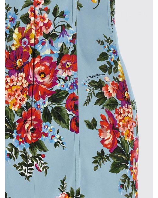 Dolce & Gabbana White Dolce &Amp Gabbana Floral Print Silk Blend Midi Dress