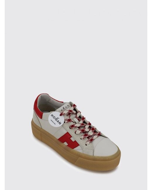 Hogan White Crosswind Leather Sneakers