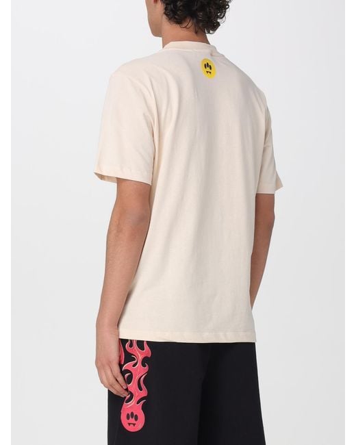 Barrow White Cotton T-Shirt With Logo for men