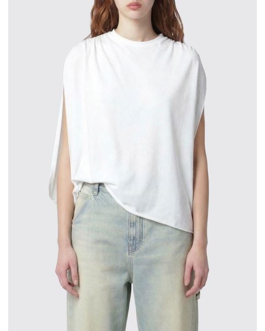 DARKPARK White Tracy Cotton Jersey Blouse