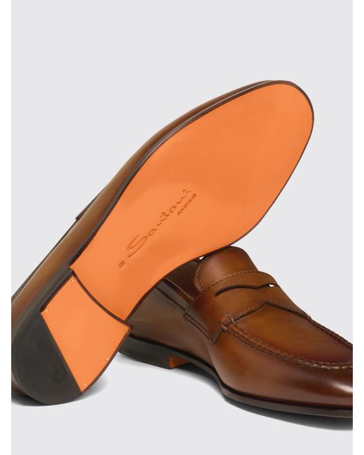Santoni Brown Loafers for men