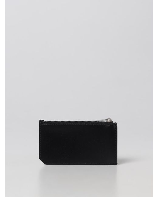 Saint Laurent Black Tiny Cassandre Leather Cardholder for men