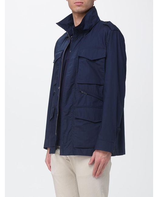 Fay Blue Cotton Jacket With Hook for men