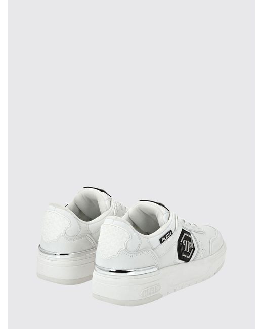 Philipp Plein White Leather And Mesh Sneakers for men