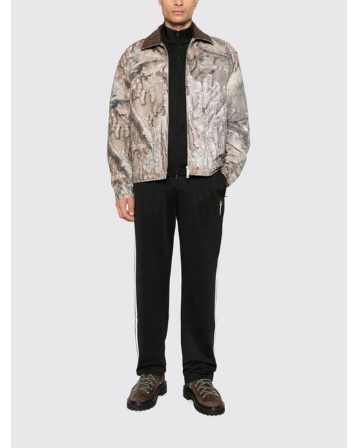 Represent Gray Cotton Jacket With Camouflage Print for men