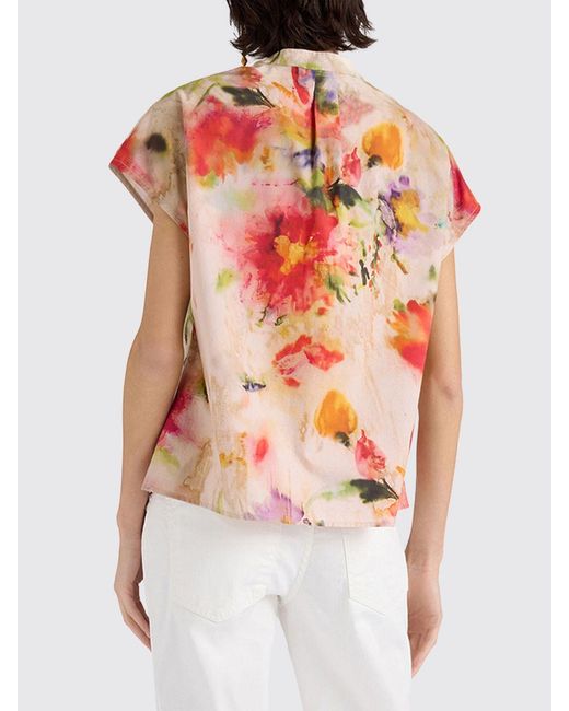 Momoní Multicolor MomonÌ Floral Print Relaxed Fit Cotton Shirt With Korean Collar