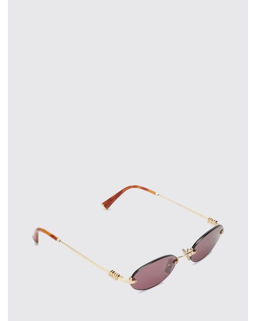 Miu Miu Natural Cat-Eye Metal Sunglasses With Logo for men