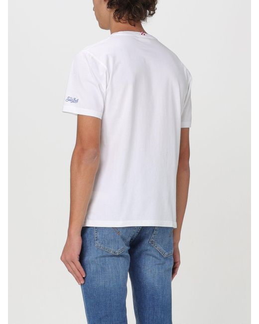 T-shirt in cotone con ricami di Mc2 Saint Barth in White da Uomo