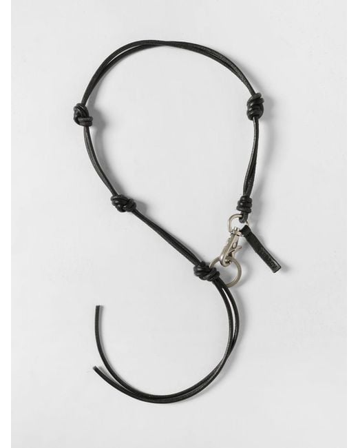Our Legacy White Ladon Leather Necklace for men