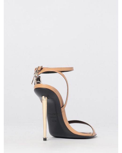 Tom Ford White Padlock Leather Sandals