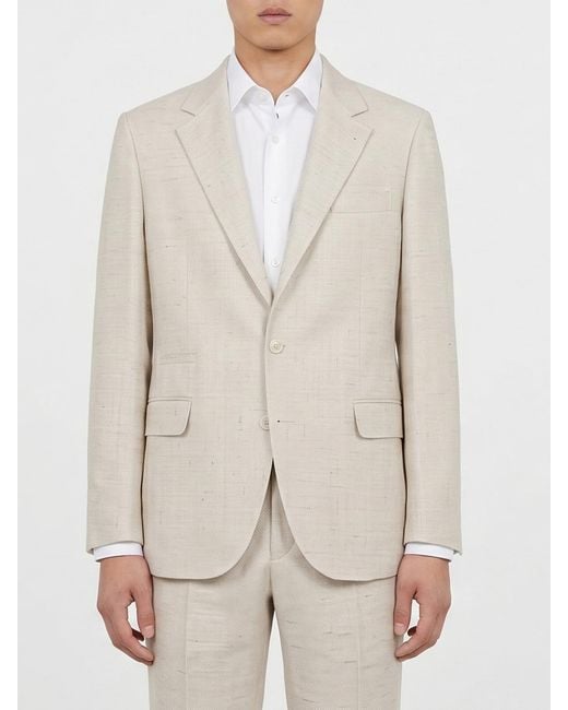 Brunello Cucinelli Natural Blazer for men