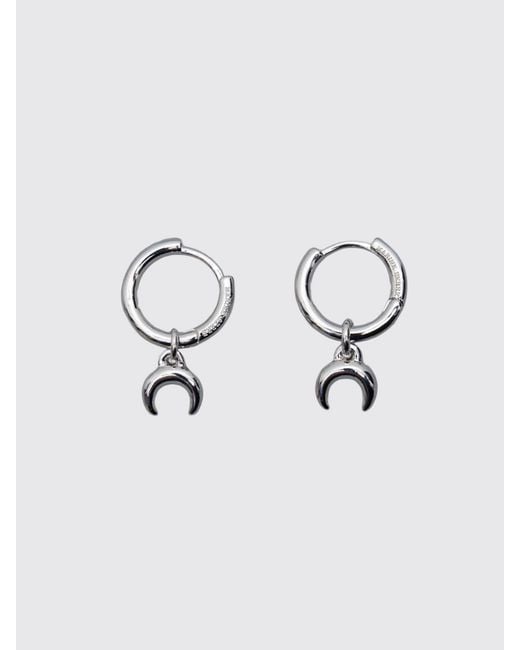 MARINE SERRE Blue Plated Brass Crescent Moon Logo Earrings