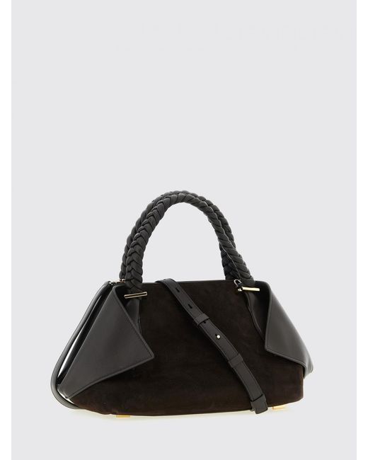 Ferragamo Black Suede Bag With Flaps