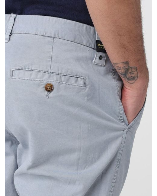 Blauer Blue Stretch Cotton Chino Trousers for men