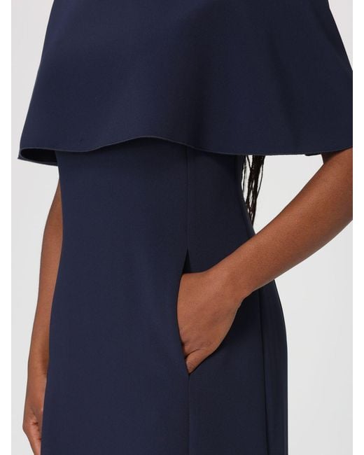 Liviana Conti Blue Nayra Crêpe Mini Dress