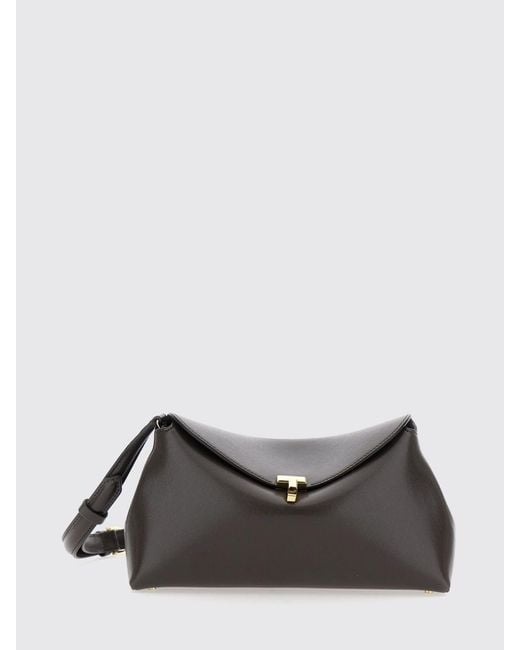Totême Black T-Lock Leather Crossbody Bag With A Signature Turn-Lock Closure