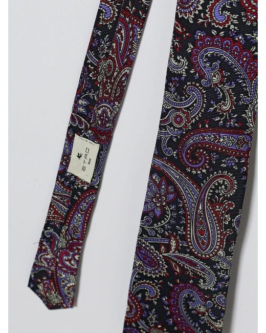 Etro White Silk Tie With Paisley Print for men